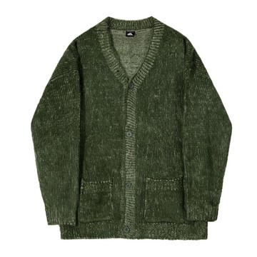 【巴黎精品】現貨+預購 針織外套長袖毛衣-休閒V領鈕扣男外套2色a1io35