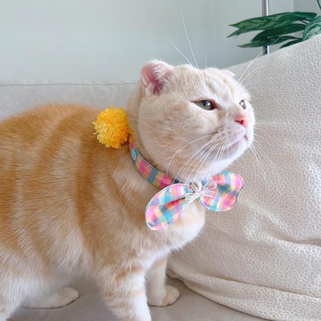【恰氏手作】球球泥惹蝴蝶結 寵物領結 領巾 項圈 可調節