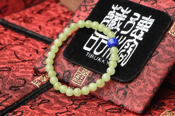 原礦天然和闐玉手珠 6mm 青玉 青海料 清透生潤 和田玉手珠 青金