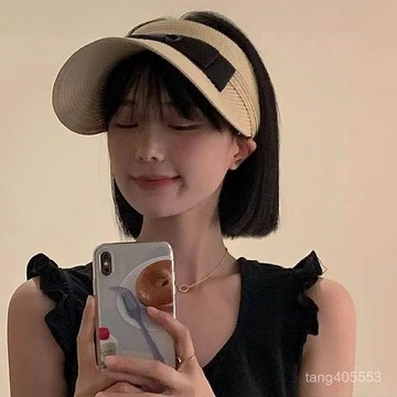 熱賣爆款 【2129人收藏】顯臉小蝴蝶結遮陽帽子女夏季2023新款防曬帽防紫外綫沙灘空頂帽0407 SIRU