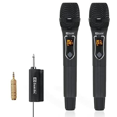 Wireless Microphone, GD Guarda US-88, Professional UHF Dual Handheld Dynamic Mic System Set with Rechargeable Receiver, 160 ft Range, 4''Output, for