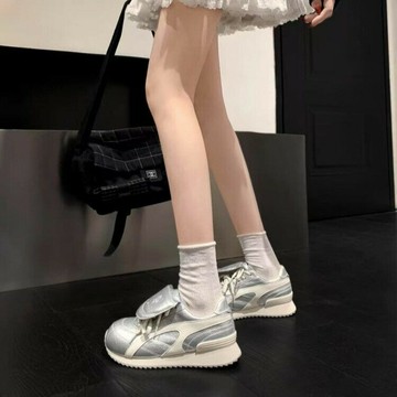 真皮復古休閑鞋女2025年新款跑步鞋平底阿甘鞋輕便百搭小白鞋ins