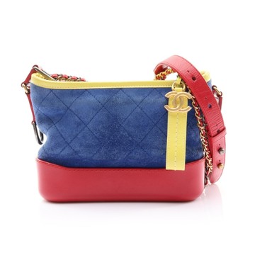 CHANEL 香奈兒 藍/黃/紅色 絨面革 Gabrielle Hobo 鍊帶 肩背包 【二手名牌BRAND OFF】