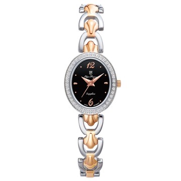 Olym-Pianus奧柏 晶致時光雅緻石英腕錶 2461DLSR 黑面