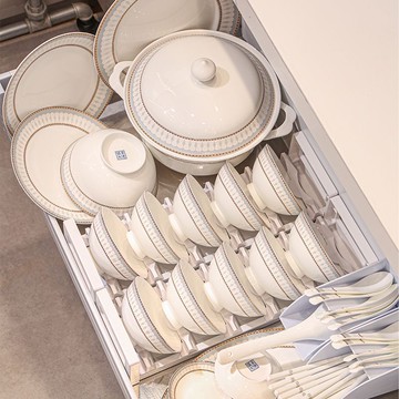 免運/可開發票 碗碟套裝 家用餐具組合  輕奢碗碟套裝家用景德鎮2024新款北歐陶瓷歐式餐具碗盤碗筷碗具 快速出貨