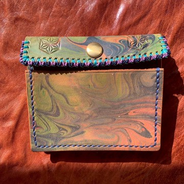 -麻葉- 暈染皮革編繩智慧型錢包