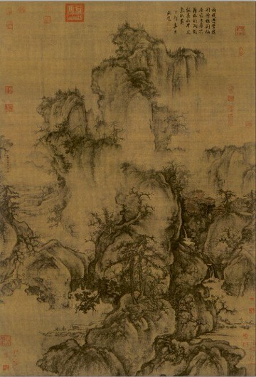 仿古畫名畫復制品宋郭熙早春圖60-90厘米山水畫國畫名人字畫書畫