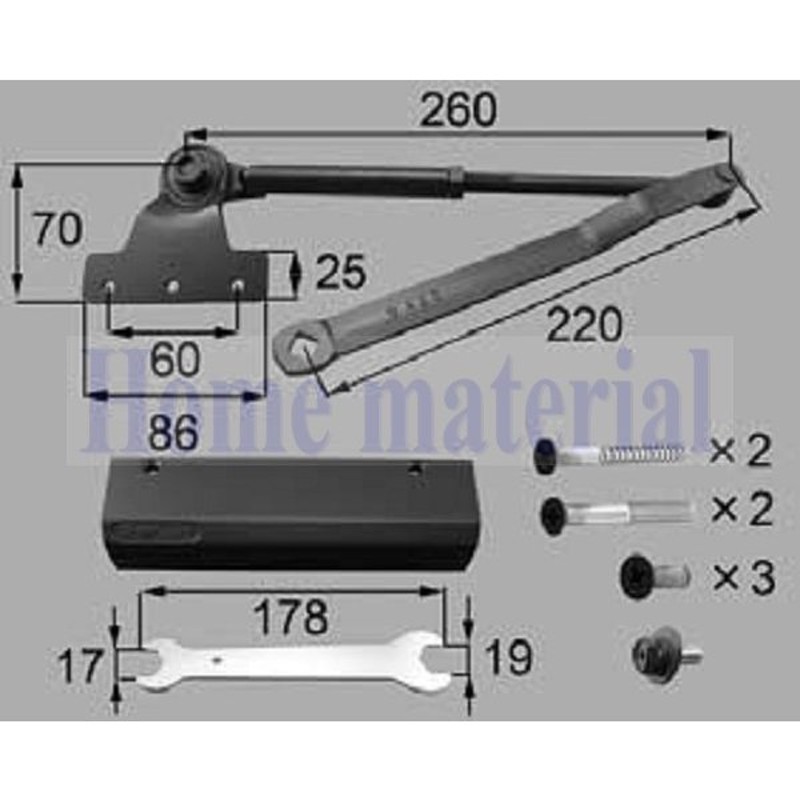 日本ドアーチエック製造 引戸クローザー R3型 NS3GATABR - 2