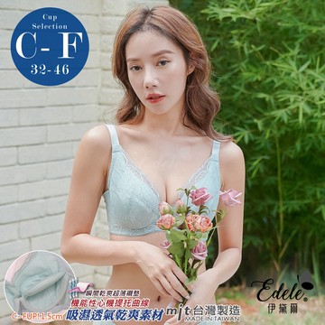 【伊黛爾】愛莉梅諾莎內衣 蕾絲內衣-防副乳-月牙拉提-集中-包覆-全罩式-台灣製 -胸罩-大尺碼-台灣製 NO 1305