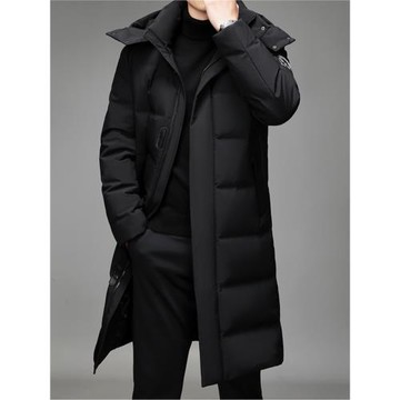 羽絨服男士加厚可脫卸帽過膝長款2024新款戶外北方防寒外套商務