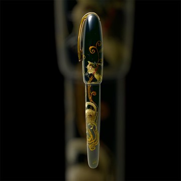 3952老山羊-天然漆彩繪筆 葛瑪蘭 家有靈貓 雙色鋼尖鋼筆