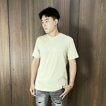 美國百分百【全新真品】Armani Exchange 短袖 棉質 T恤 AX 上衣 logo 短T 卡其 K324