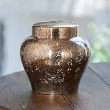 純錫罐 閒適茶倉 高純錫茶葉罐 密封罐存茶罐 復古手工錫器