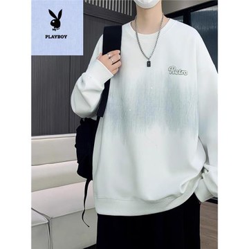 圓領潮牌衛衣男款春秋2025新款青少年重磅上衣服高中學生長袖t恤