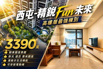 精銳Fun未來｜超高樓裝潢美學大三房平車視野美景｜台中市西屯區寶慶街