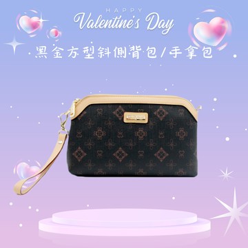 緊緊手護你【義大利 Roberto Mocali】黑金方型斜側背包/手拿包(小) - RM-63125 情人節快樂 情人節禮物 女友 閨蜜 生日禮 情人禮 約會 出遊 時尚有型 輕巧耐裝
