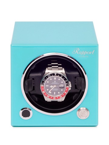 Rapport - EVO watch winder - men - Leather/Wood - One Size - Blue
