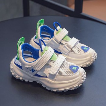 男童包頭涼鞋2025夏季新款兒童沙灘鞋網面透氣中大童鞋潮女童涼鞋