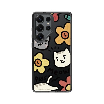 Galaxy S25 Ultra Clear 酷墨灰 - 小貓貓們 Little Cattos - Meow&Flowers
