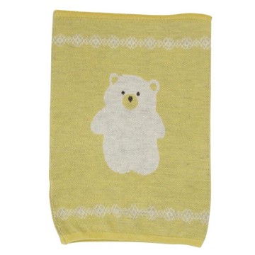 日本 friendshill - 彈性針織保暖腹卷/肚圍-小熊-黃 (36×26.5cm(腰圍約53x98cm))