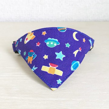 [太空飛行圖案] Bandana Style Safety Collar for Cats Safety Collar Cat Collar