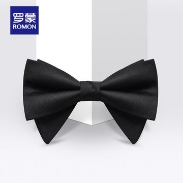 羅蒙法式黑色牛角領結男正裝結婚婚禮新郎紳士純色西裝襯衫蝴蝶結