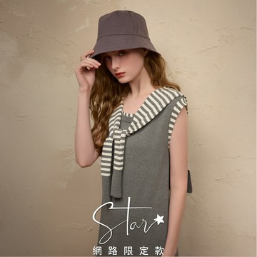 SO NICE 撞色條紋針織造型披肩｜灰/黑｜STAR｜都會時尚女裝【5854F013】
