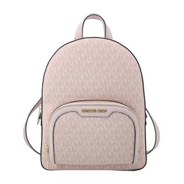 MICHAEL KORS JAYCEE PVC滿版拉鍊後背包-中/全粉