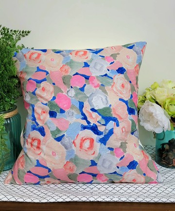 北歐風格抽象油畫花花抱枕靠枕靠墊枕套