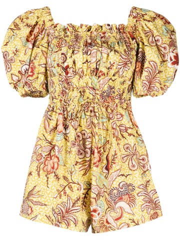 Ulla Johnson - Arlo floral-print cotton playsuit - women - Cotton - 4 - Yellow
