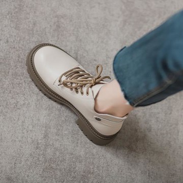 真皮馬丁靴女2023新款秋冬加絨單靴小個子女靴厚底英倫風短靴子