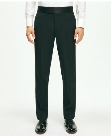 Brooks Brothers Men's Classic Fit Merino Wool Twill 1818 Tuxedo Pants | Black | Size 40 30