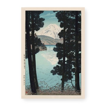 【藝術掛畫】笠松紫浪 Kasamatsu Shirō 一 箱根蘆之湖出發的富