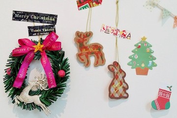 日本 amifa Christmas 麋鹿與兔子小吊卡 (29024) / 8枚