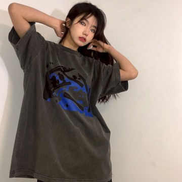 原宿風短袖t恤女夏寬松網紅情侶裝ins超火oversize半袖上衣潮