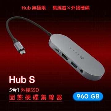 Hub S USB-C 五合一 960GB 外接 SSD 固態硬碟集線器