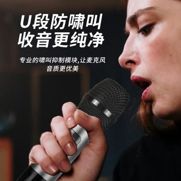 萬能無線話筒家用K歌神器U段戶外唱歌麥克風KTV演出通用可調頻