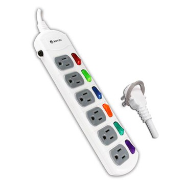 【KINYO】6開6插省力拉環延長線(1.8M) (C566-6)