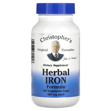Christopher's Original Formulas, 草本補鐵配方，460 毫克，100 粒素食膠囊