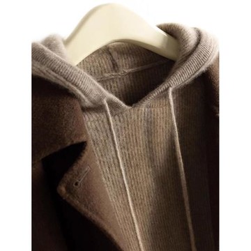 秋冬白色高級感連帽針織衫女裝內搭打底毛衣羊絨衫衛衣慵懶風上衣