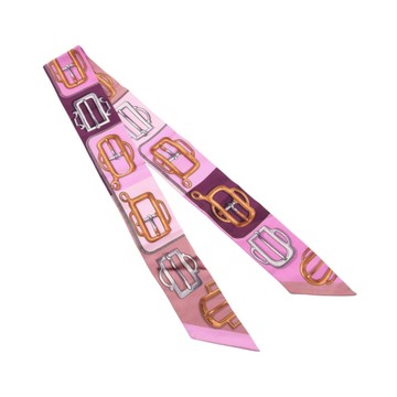HERMES 愛馬仕 粉/紫色 絲綢 絲巾 【二手名牌BRAND OFF】