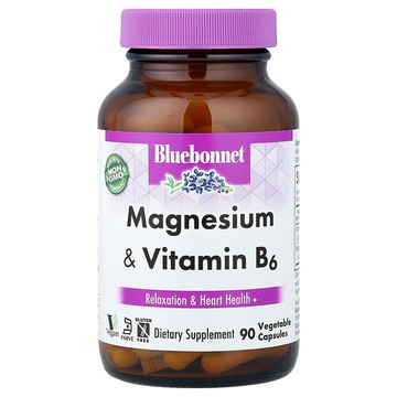 Bluebonnet Nutrition, 鎂和 B6，90 粒素食膠囊