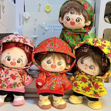 台灣出貨 20cm娃衣 新年原創娃衣 20cm娃衣新款東北大花布套裝 無屬性衣服 僅衣服 娃娃配件 娃衣 棉花娃衣