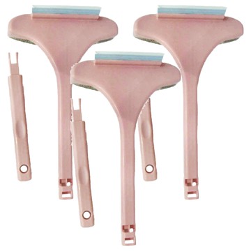 乾濕兩用紗窗除塵萬用刷 可伸縮延長 加寬刷頭  可愛粉  3個