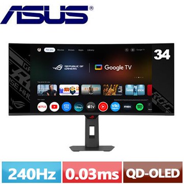 ASUS華碩 34型 ROG Strix OLED XG34WCDMTG 曲面電競螢幕
