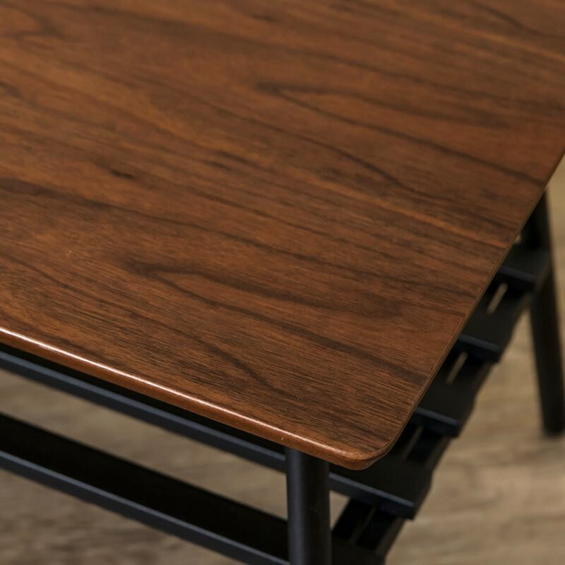 棚付き折れ脚テーブルLuster80 アンティークブラウン（ABR）【代