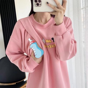 衛衣哺乳甜美辣媽款加厚外穿孕婦