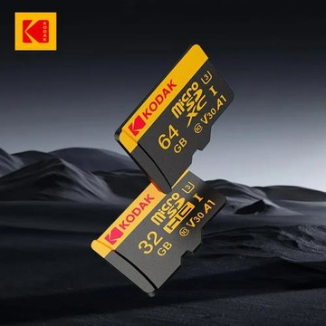 【Kodak】柯達 UHS-I U3 V30 A1 MicroSD 64GB 高速記憶卡-黑色