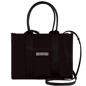 BALENCIAGA Hardware 新版帆布手提斜背兩用小托特包(黑)