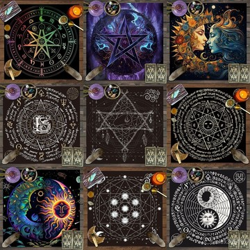 🍒臺灣熱賣🍒複古Tarot tablecloth塔羅布神秘符文卡牌遊戲桌布劇本殺裝飾桌布